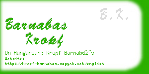 barnabas kropf business card